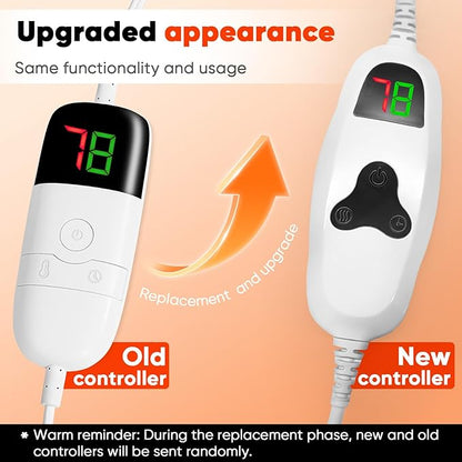 greenoak Heated Blanket Electric King Size 100"X90" Dual Control, Heating Blanket with 10 Heat Levels 1/2/4/6/8 Hours Auto-Off, Sherpa Soft Warm Christmas Blanket,Light Pink