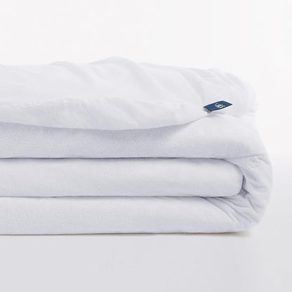 Serta Soft Top Mattress Cover, 60" x 80" Odor-Preventing and Stain-Resistant Waterproof Mattress Protector, 18" Elastic Deep Pocket for Secure Fit, Queen Mattress Pad, White