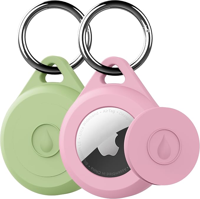 for Air tag Keychain Holder Case for Apple Air tag 1st & 2nd Generation, 2 Pack of IPX8 Waterproof, Fully Shockproof, Anti Scratch for Air tag Holder Case for Key, Kid, Bag, Luggage, Pets Collar