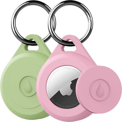 for Air tag Keychain Holder Case for Apple Air tag 1st & 2nd Generation, 2 Pack of IPX8 Waterproof, Fully Shockproof, Anti Scratch for Air tag Holder Case for Key, Kid, Bag, Luggage, Pets Collar