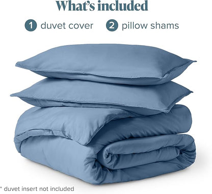 Bare Home Bedding Duvet Cover Queen Size - Premium 1800 Super Soft Collection - Lightweight, Cooling Duvet Cover - Soft Breathable Bedding (Queen, Coronet Blue)