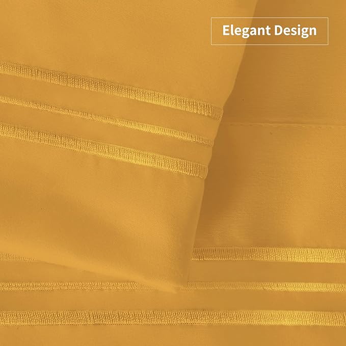 YIYEA 100% Brushed Microfiber King Pillowcase Set of 4 Pillow Cases Standard, Soft and Cozy, Wrinkle, Fade, Stain Resistant Envelop Closure Bed Pillow Cover(King Size 20 inch x 36 inch )