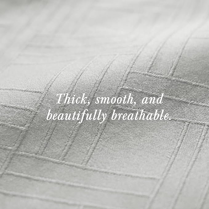 Threadmill Luxury Full Size Sheets for Full Size Mattress | 800 Thread Count Cotton Sheets | Jacquard Celine Light Grey | Better Than Egyptian Cotton| 4 Pc Bed Sheets | with Elasticized Deep Pocket