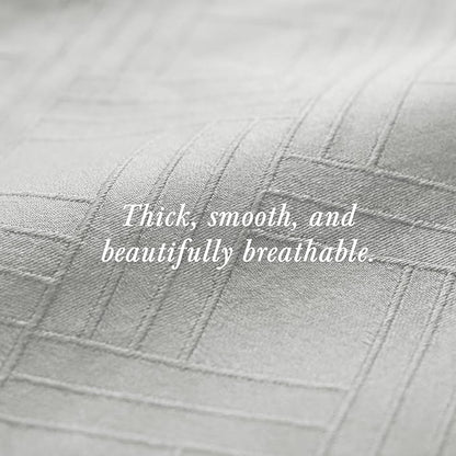 Threadmill Queen Sheet Set for Queen Mattresses | 800 Thread Count Jacquard Celine Light Grey | Better Than Egyptian Cotton | 4 Pc Bed Sheets | Elasticized Deep Pocket | 100% Cotton Queen Sheets