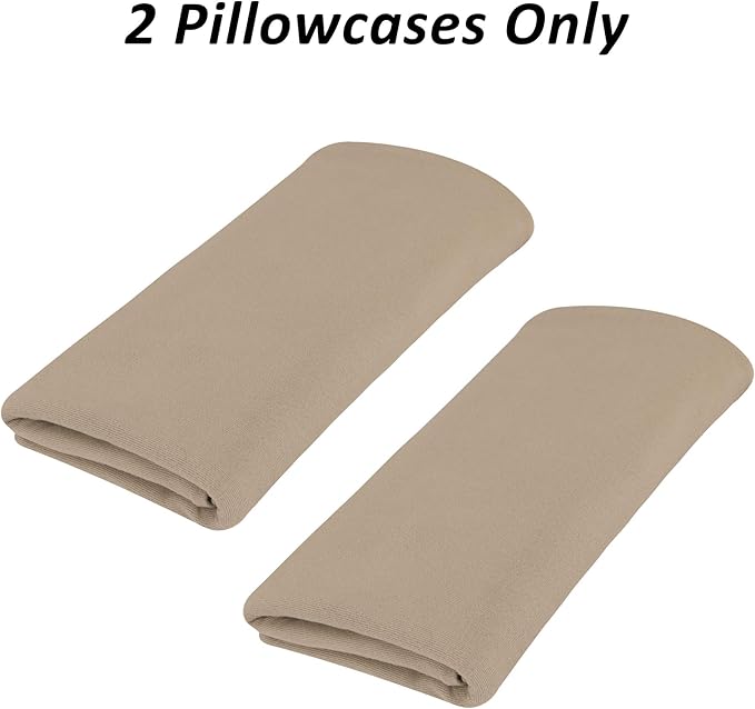 Stretch Pillowcases - Micro Jersey Knit & Ultra Soft, Standard Size - Set of 2 Pillow Cases, Taupe