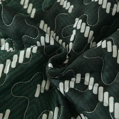 Dintszyayue Green Boho Quilt Set King Size,3 Piece Aztec Texture Bedspread Coverlet Set Soft Lightweight Bedding Set Geometric Bohemian Bedspread with 2 Pillowcases(Green,90"x103")