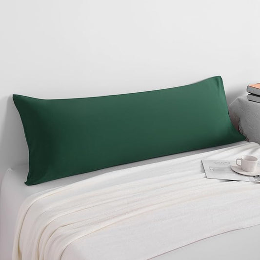 NTBAY Body Pillowcase - Brushed Microfiber 20x54 Pillowcase - Soft, Wrinkle-Free, Fade-Resistant, Stain-Resistant, Dark Green Body Pillow Cover with Envelope Closure - 20x54 Inches, Dark Green