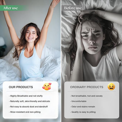 Silver Infused Bed Sheets Set, Temperature-Regulating Fabric with Self-Cleaning Technology for 3X Freshness Sleep, Genuine Organic Viscose Derived from Bamboo (OffWhite, Full XL)