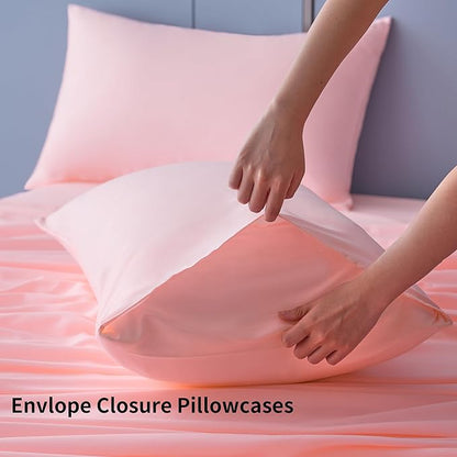 Best Season 3 Piece Bed Sheet Set (Twin,Blush Pink) 1 Flat Sheet,1 Fitted Sheet and 1 Pillow Cases,100% Brushed Microfiber 1800 Luxury Bedding,Deep Pockets,Extra Soft & Fade Resistant