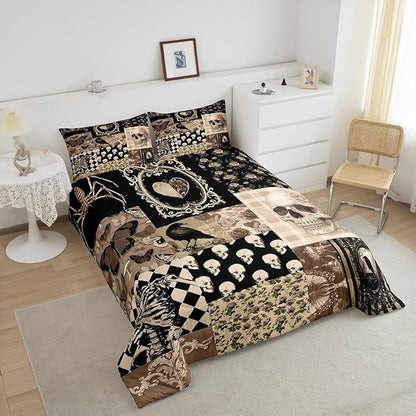 Fall Rustic Comforter Set Queen Size,Autumn Harvest Theme Bedding Sets for Kids Women Men Adult Room Decor,Countryside Farmhouse Quilt Set Vintage Oil Painting Art Duvet Insert,2 Pillowcases