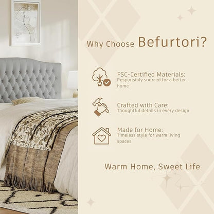 King Headboard Only, Velvet Classic Tufted Design, Silver Gray | 2 installation options: 1.bed frame mount 2.wall mount (for adjustable bed), Classic hand-tufted headboard king size
