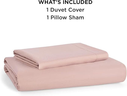 Bedsure Duvet Cover Twin/Twin XL Size - Soft Double Brushed Bedding Set for Kids & Adults, Zipper Closure, 2 Pieces, Includes 1 Duvet Cover (68"x90") & 1 Pillow Sham, NO Comforter, Blush Pink