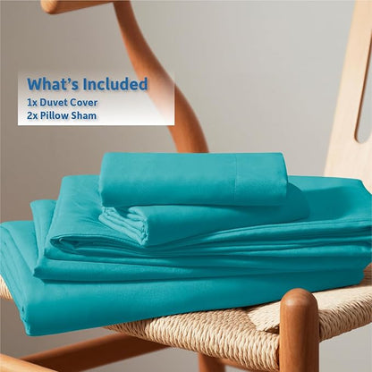 Nestl Teal Duvet Cover King Size - Soft Double Brushed King Duvet Cover Set, 3 Piece, with Button Closure, 1 Duvet Cover 104x90 inches and 2 Pillow Shams
