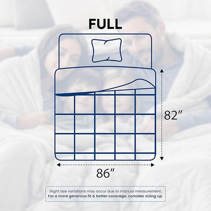 Utopia Bedding Comforters Full Size, All Season Duvet Insert, Down Alternative Box Stitched Bed Comforter with Corner Tabs, Machine Washable (White)