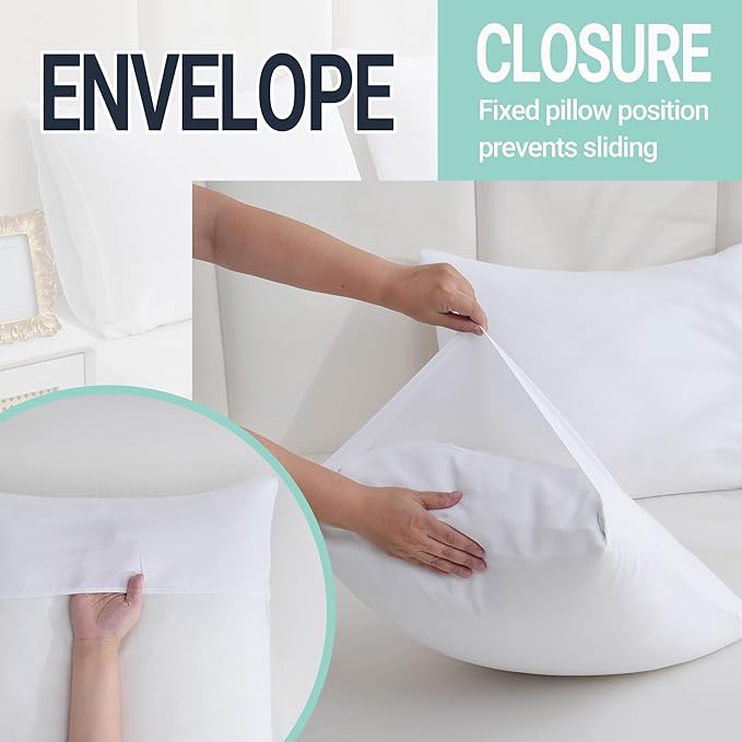 ZPECC White Pillow Cases Bulk 24 Pack - King Pillowcases with Envelope Closure, Soft Brushed Microfiber Pillow Cover for Hotel Airb&bs Hospital Bedding Essential