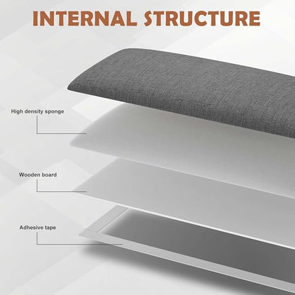IFNOW Wall Mounted Headboard, Peel and Stick Panels, Dark Grey, King | 3D Soundproof Acoustic Padding, Reusable and Removable Tufted fabric Bed Headboard for bedroom (12 Panels, 10" x 24")