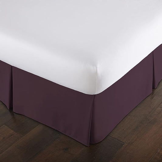 Southshore Fine Living, Inc. California King Bed Skirt - 14" Drop, Luxury Pleated Bed Skirts, California King Bedding Dust Ruffle, California King Size Bed Skirting, Purple