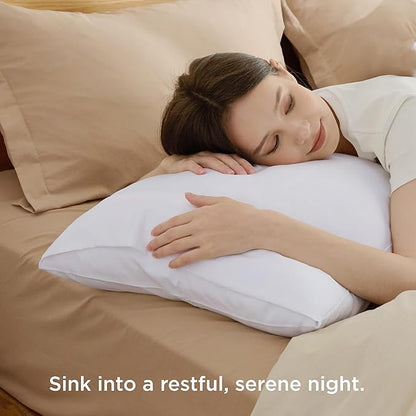 Bedsure King Size Pillow Cases Set of 4 - White Brushed Microfiber Pillowcases 4 Pack, Super Soft Pillowcase, Pillow Case Cover with Envelope Closure for Kids, Wrinkle, Fade Resistant, 20x36 Inches
