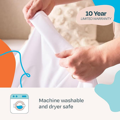 Linenspa Waterproof Mattress Protector, California King Size – Fitted Sheet Style, Breathable, Machine Washable & Dryer Safe, White