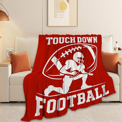 American Football Blanket Super Soft Warm Fluffy Fleece Flannel Ball Sports Throw Blanket Cozy Fuzzy Plush Stuff Bedding Blankets Gifts for Teens Boys Kids Women Girls Adults 50"X40"