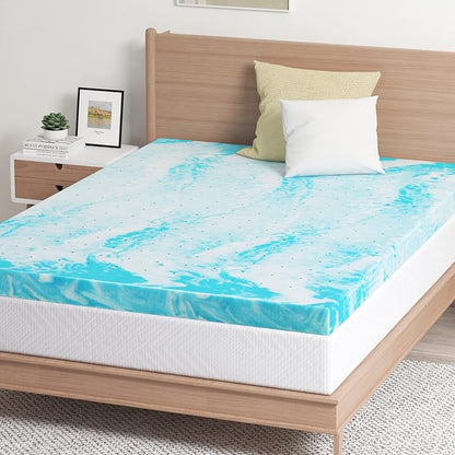 EGO Topper 2 Inch Twin XL Memory Foam Mattress Topper, Gel Foam Mattress Topper for Pressure Relief, Ventilated Design Bed Topper in a Box, CertiPUR-US Certified, 38"×80", Medium