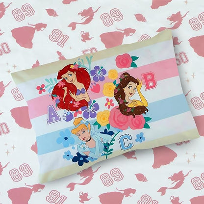 Northwest Disney Princess Full Size Comforter Set, 5 Piece Reversible Design Ultra Soft Fade Resistant Microfiber Kids Bedding Set, Officially Licensed