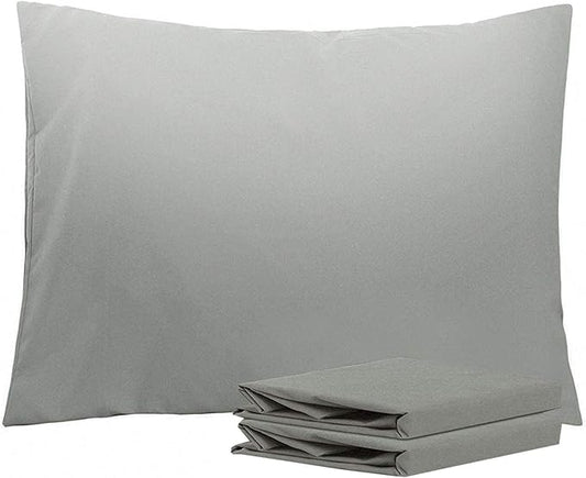 NTBAY Standard Pillowcase Set - 2 Pack Brushed Microfiber 20x26 Pillowcases - Soft, Wrinkle-Free, Fade-Resistant, Stain-Resistant, Smoke Grey Pillowcases with Envelope Closure - 20x26 Inches