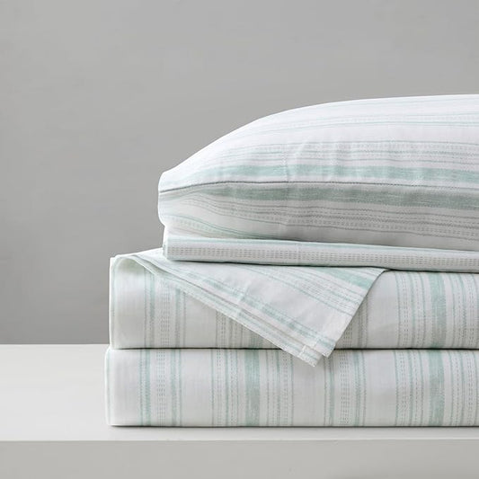 Comfort Spaces 100% Cotton Sheet Set Breathable, Lightweight, Soft with 14" Elastic Pocket Fits up to 16" Mattress, All Season Cozy Bedding, Matching Pillow Case, Cal King Good Vibes 4 Piece