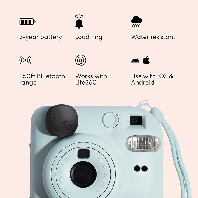 Life360 Tile Sticker - Small Bluetooth Tracker, Remote Finder and Item Locator for Bikes, Glasses and More. Both iOS and Android Compatible. Phone Finder. 2-Pack (Black)