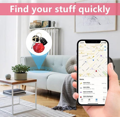 Leather Keychain Holder Case Compatible with AirTag,Cute Protective Bright Cover with Keyring,Anti-Scratch Finder GPS Tracker Case for Wallet Keys,bag,pets,Backpack(Red)