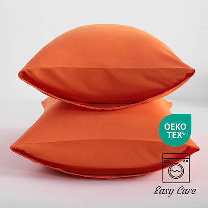 NTBAY Brunt Orange Microfiber Pillowcases, Set of 2, 20x26 Inches, Soft, Wrinkle, Fade Resistant, Machine Washable