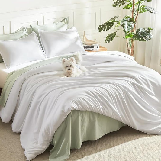Litanika Twin XL Comforter Set White - 2 Pieces Extra Long Bed Set for College Dorm, All Season Bedding Set for Girls and Boys