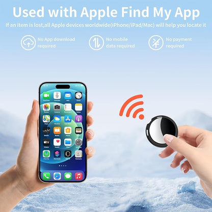 4Pack Tracker Tags MFi Certified Pair with Apple Find My iOS Only Bluetooth | Air Smart Tracking Tag Key Finder Item Locator Gloable Tracking for Pet Bag Wallet Dog Luggage Replaceable Battery Waterproof
