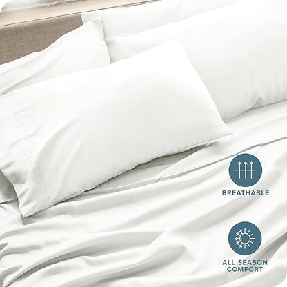 Bare Home Microfiber Bulk Pillow Cases - King Set of 4 - Cooling Pillowcases - Double Brushed - Ivory Pillowcases 4 Pack - Easy Care (King - 4 Pack, Ivory)