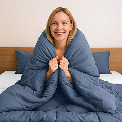 Pure Bedding Duvet Cover Twin/Twin XL Size - 2 Pieces Extra Soft Bedding Set, Includes 1 Twin Duvet Cover 68x90 Inches with Zipper Closure & 1 Pillow Sham, Comforter Not Included, Ash Blue