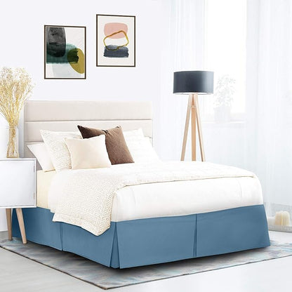 Nestl Blue Heaven Twin XL Bed Skirt - Twin XL Size Bed Skirt 14 Inch Drop - Brushed Microfiber Bed Skirts - Hotel Quality Pleated Bed Skirt - Shrinkage & Fade Resistant