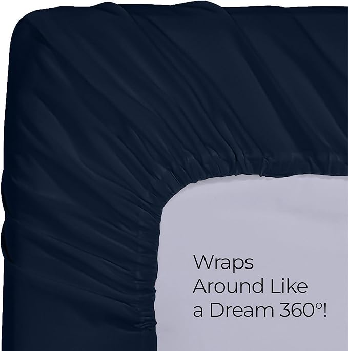 Utopia Bedding Full Fitted Sheet - Bottom Sheet - Deep Pocket - Soft Microfiber - Shrinkage and Fade Resistant - Easy Care -1 Fitted Sheet Only (Navy)