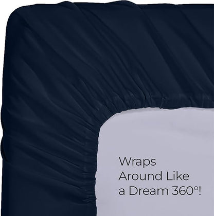 Utopia Bedding Full Fitted Sheet - Bottom Sheet - Deep Pocket - Soft Microfiber - Shrinkage and Fade Resistant - Easy Care -1 Fitted Sheet Only (Navy)