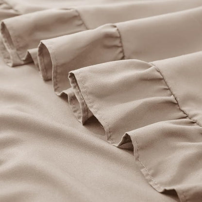 KKJIAF Ruffle Pillow Cases 26x26 Inches, Khaki Square Ruffled Pillow Covers Set of 2, Microfiber Wrinkle Resistant Pillow Shams with Envelope Closure for Sofa Bed Living Room