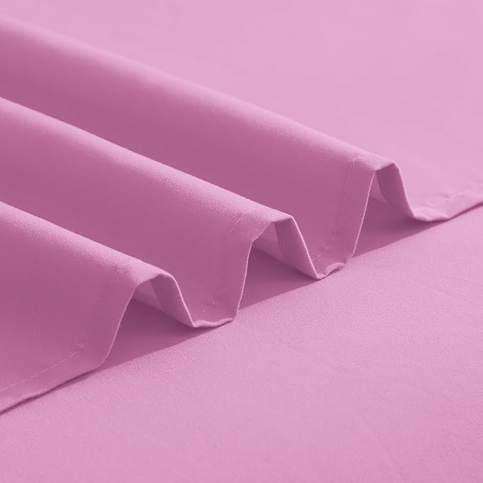 Elegant Comfort Luxurious 1500 Premium Hotel Quality Microfiber Three Line Embroidered Softest 4-Piece Bed Sheet Set, Wrinkle and Fade Resistant, Full, Light Pink