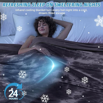 inhand Cooling Throw Blanket (50"x60"), Cooling Blankets for Hot Sleepers, Absorbs Heat to Keep Adults Cool for Summer Nights Sweats, Thin Cold Lightweight Blanket for Couch Bed, All Season Use