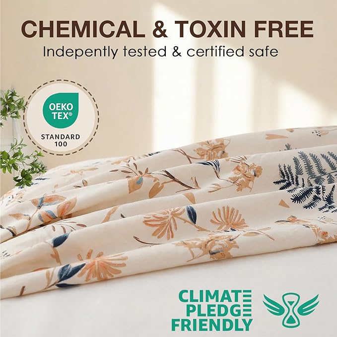 JSD Boho Floral Printed Sheet Set Full Size, 4 Piece, Soft Botanical Pattern Microfiber Sheets Extra Deep Pocket