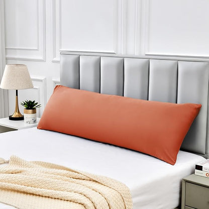 Warmstar Cotton Body Pillow Cover 1 Pack, 600 Thread Count Body Pillow case 20"x54", Long Body Pillow Case Cover Soft Breathable with Envelope Closure,Orange
