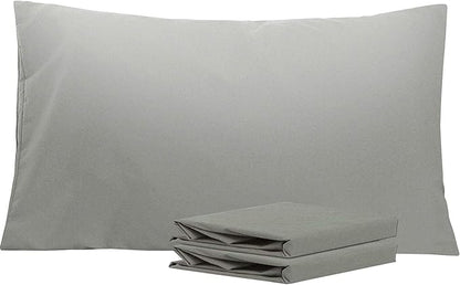 NTBAY King Pillowcase Set - 2 Pack Brushed Microfiber 20x36 Pillowcases - Soft, Wrinkle-Free, Fade-Resistant, Stain-Resistant, Smoke Grey Pillowcases with Envelope Closure - 20x36 Inches, Smoke Grey