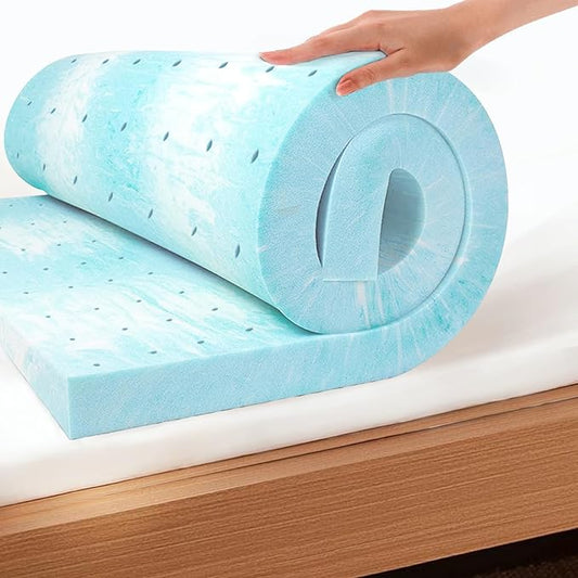EGO Topper 4 Inch Twin Memory Foam Mattress Topper, Gel Foam Mattress Topper for Pressure Relief, Ventilated Design Bed Topper in a Box, CertiPUR-US Certified, 38"×75", Medium