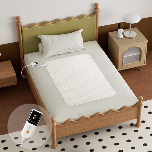 GOTCOZY Heated Mattress Pad Mini Twin Size 31"x55" - Electric Mattress Pad with 9 Heat Settings & 10 Hour Auto Off Machine Washable(White)