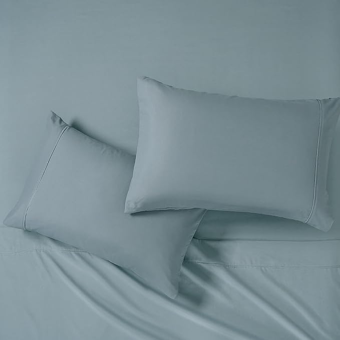 Modern Threads Soft Microfiber Solid Sheets - Luxurious Microfiber Bed Sheets - Includes Flat Sheet, Fitted Sheet with Deep Pockets, & Pillowcases Ocean California King