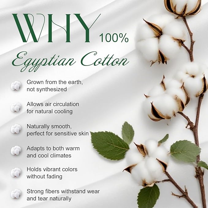 Ivellow 100% Egyptian Cotton Sheets King Size Set - 1200 Thread Count 6 PC 18" Deep Pocket King Sheets，Luxury Cotton Bed Sheet Soft Breathable Cooling White Sheet Sets Durable Hotel Quality Bedding
