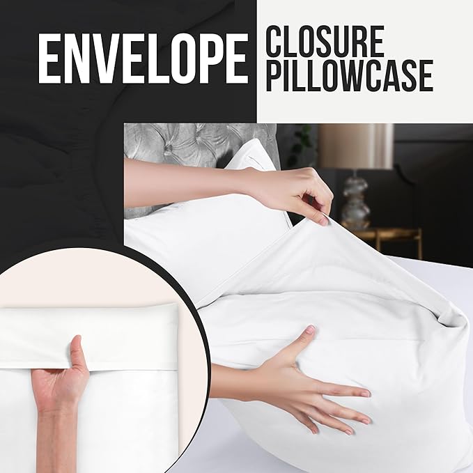 Utopia Bedding King Pillow Cases - 4 Pack - Envelope Closure - Soft Brushed Microfiber Fabric - Shrinkage and Fade Resistant Pillow Covers King Size 20 X 40 Inches (King, White)