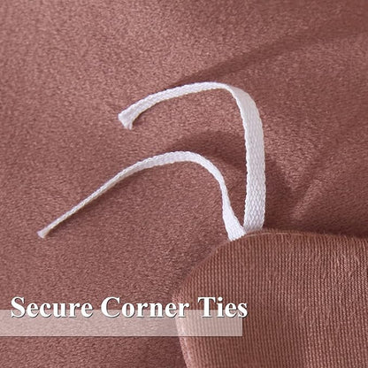 Ivellow Velvet Duvet Cover Queen Size 3 Pcs Flannel Blush Pink Duvet Cover Queen Velvet Comforter Cover Bedding Set Ultra Soft Cozy Solid Luxury Velour Duvet Cover Set Zipper Closure Corner Ties